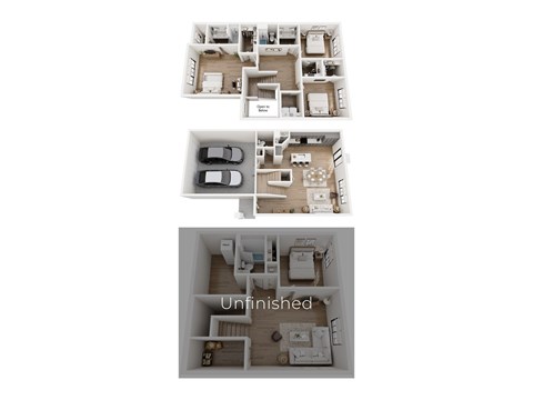 Floor plan for 3 beds, 2.5 baths, 1758 sqft